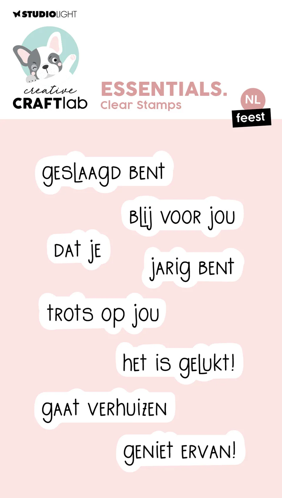 Creative Craftlab Essentials NL Teksten clear stamp tekst nederlandsk