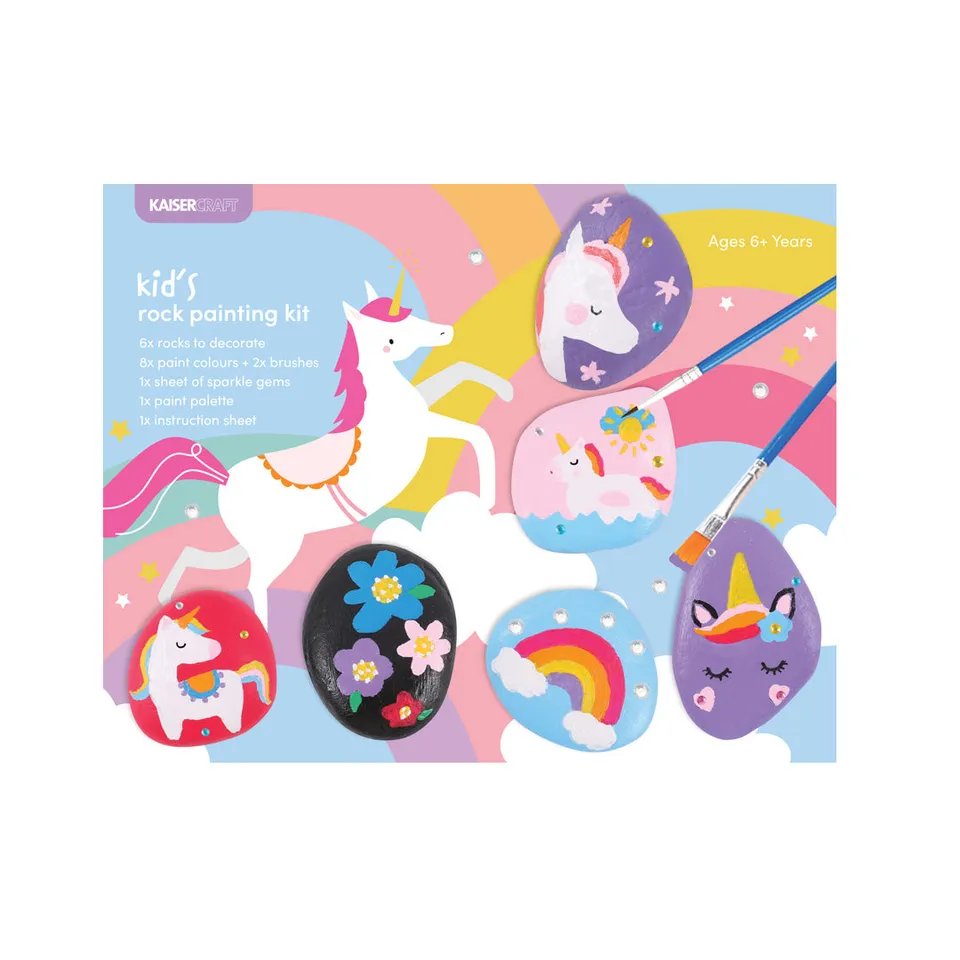 KaiserCraft Creative Club Summer Unicorn steinmalingssett 6 steiner