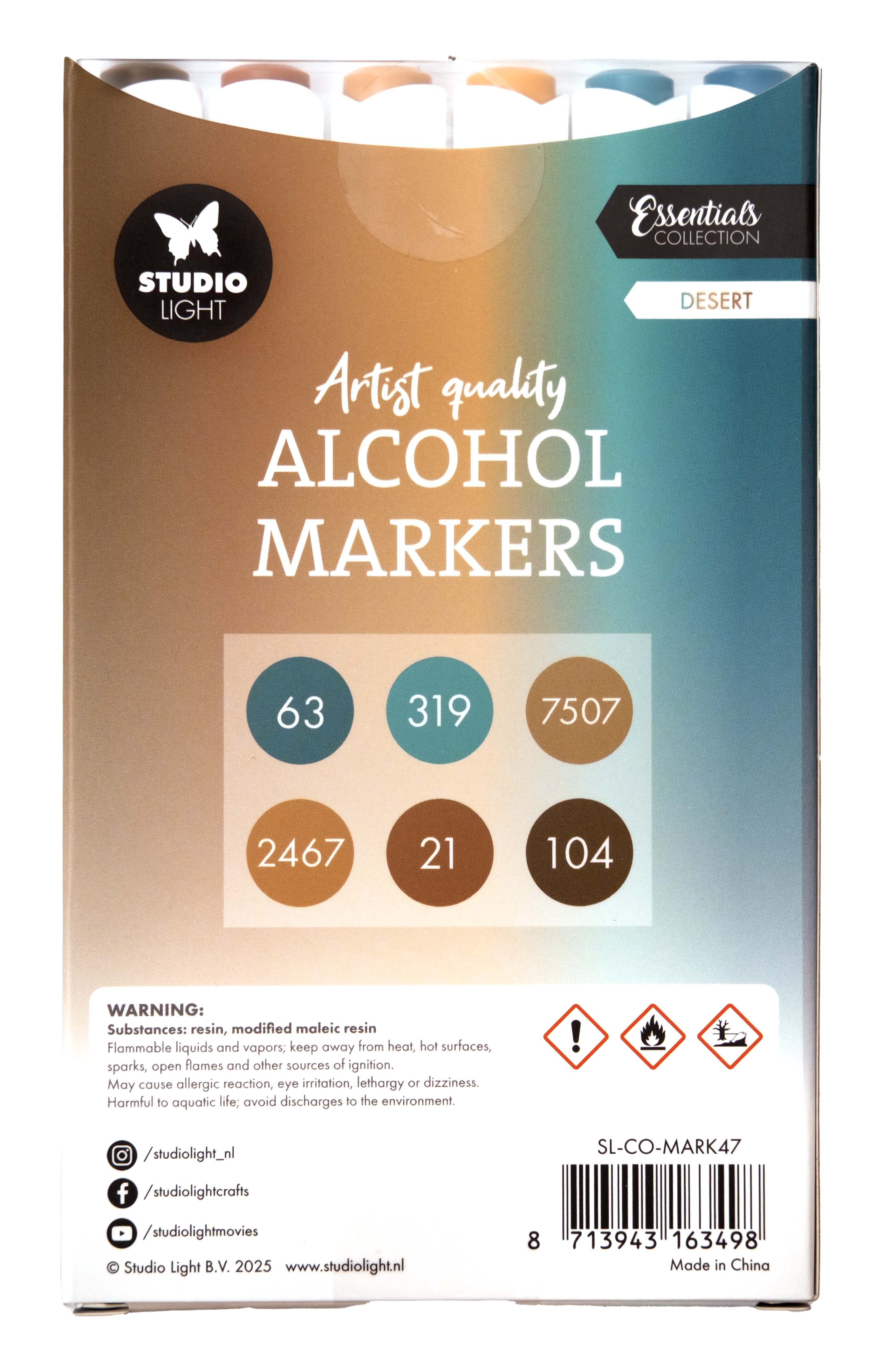 Studio Light Essentials Desert alkoholmarkører 6 stk ørken