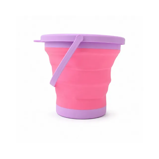 KaiserCraft Good Vibes sammenleggbar bøtte rosa