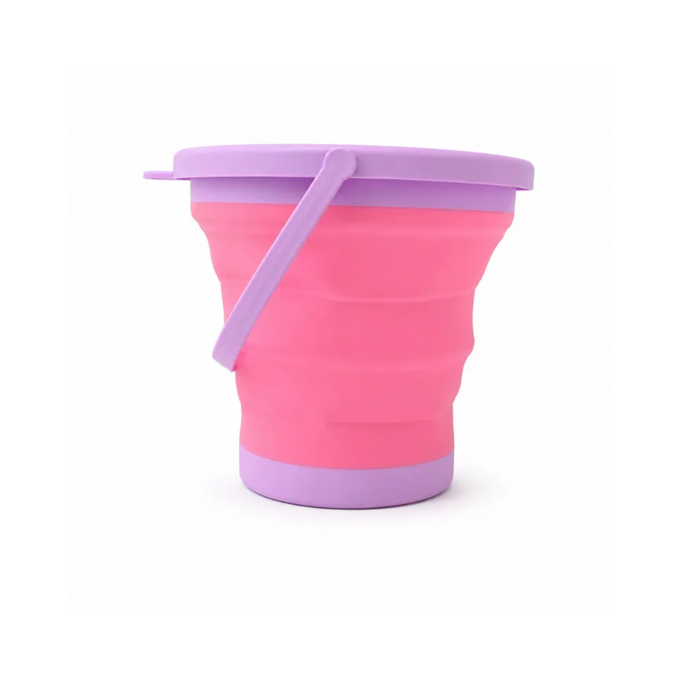KaiserCraft Good Vibes sammenleggbar bøtte rosa