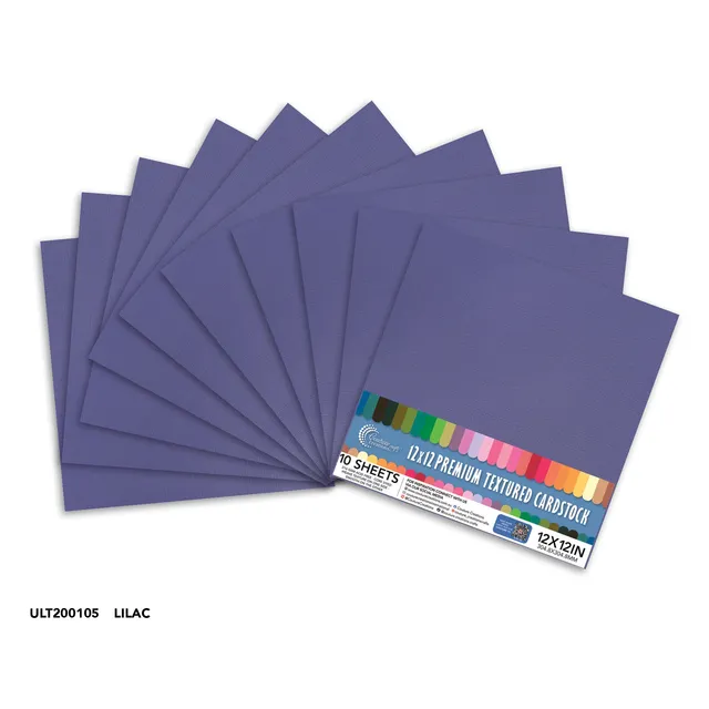 Couture Creations Lilac teksturkartong lilla 10 ark 216gsm