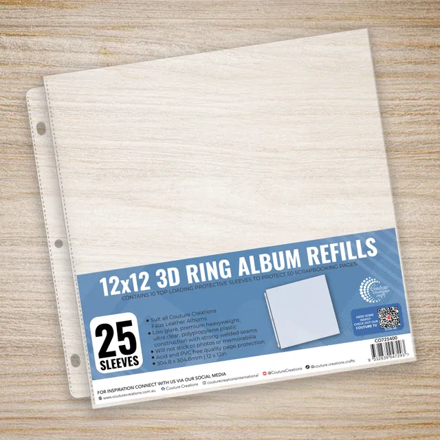 Couture Creations Classic Pocket plastlommer 12x12 25-pk klar