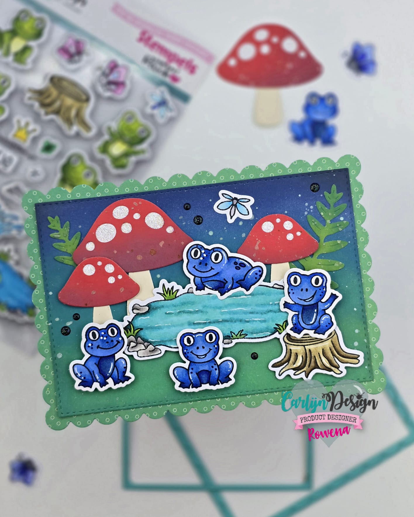 CarlijnDesign Kikker vriendjes CDST-0144 stempelsett frosk