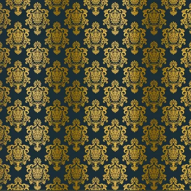 Korthobby Kora Damask Hana kartong navy gullfolie