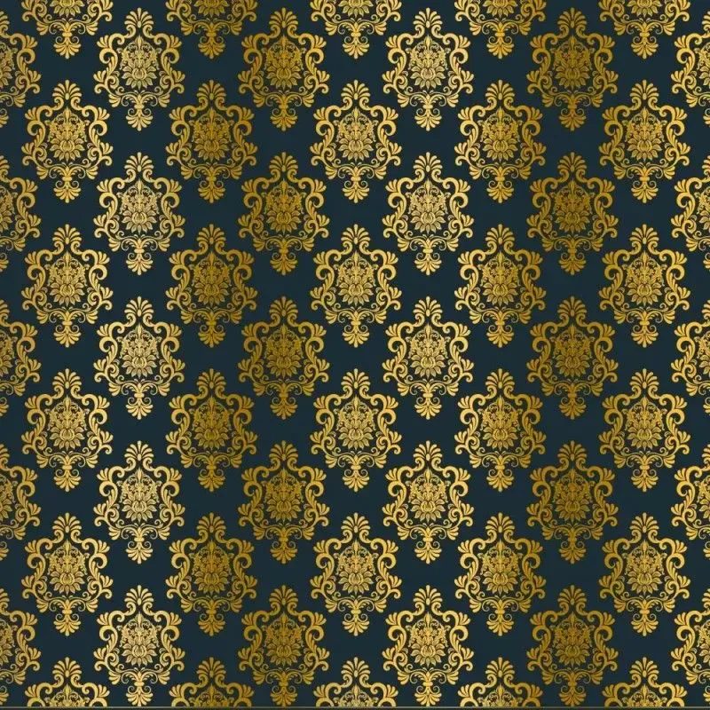 Korthobby Kora Damask Hana kartong navy gullfolie