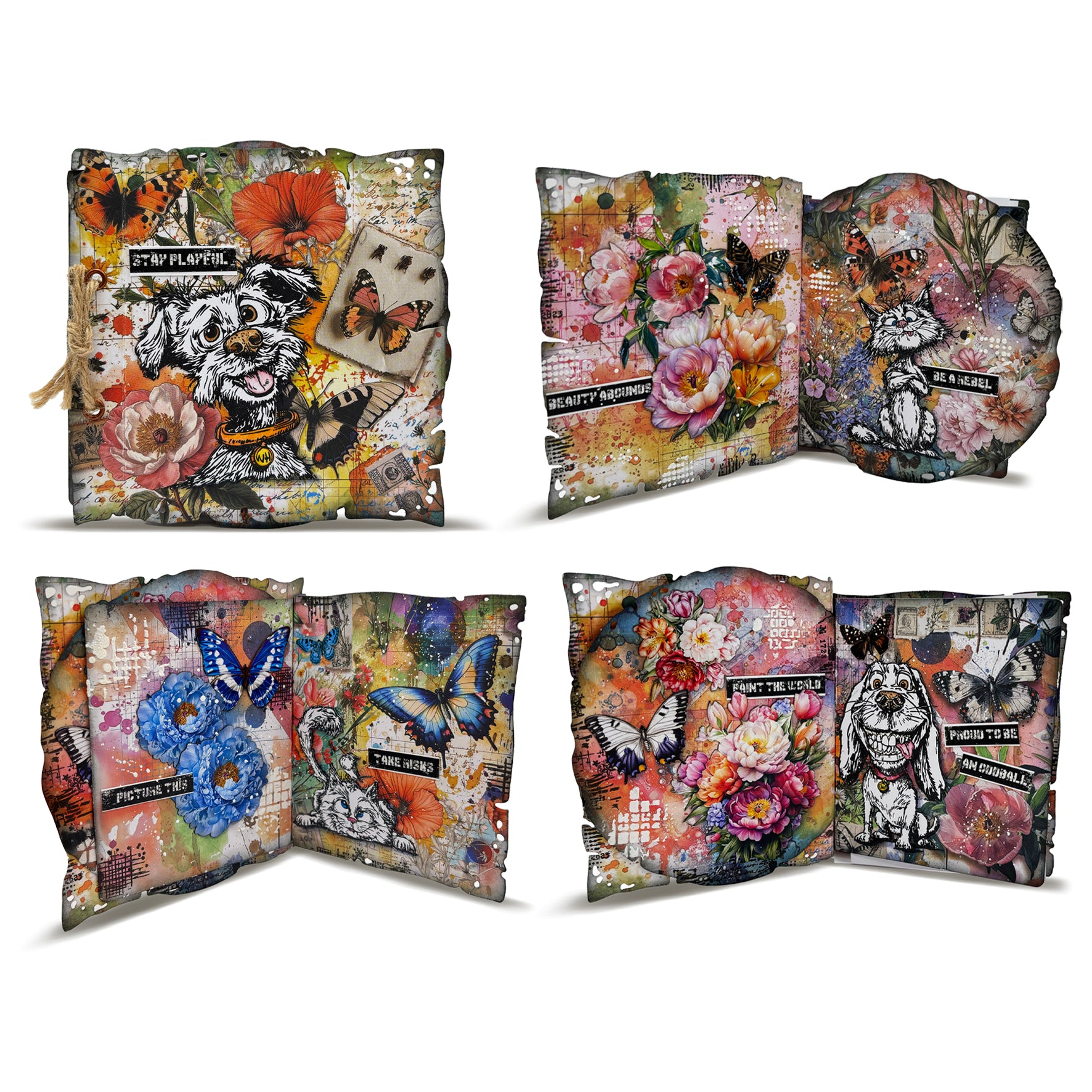 AALL & Create PA-41 Colour Me Floral designpapir A5 10 ark dobbeltsidig