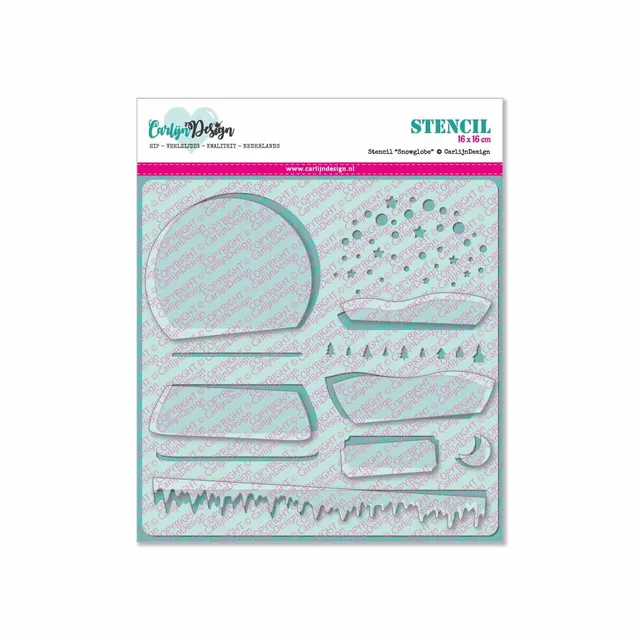 CarlijnDesign CDSC-0007 Snowglobe stencil jul 16x16