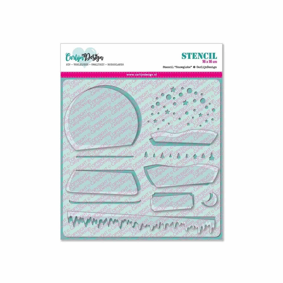 CarlijnDesign CDSC-0007 Snowglobe stencil jul 16x16