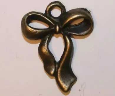 Korthobby Sløyfe metallpynt bronse