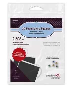 Korthobby 3D foam squares micro sorte 2508 stk