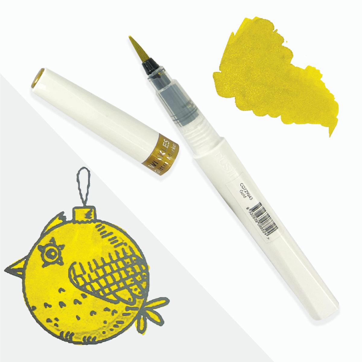 Winkles Light Gold glitter brushmarker lys gull