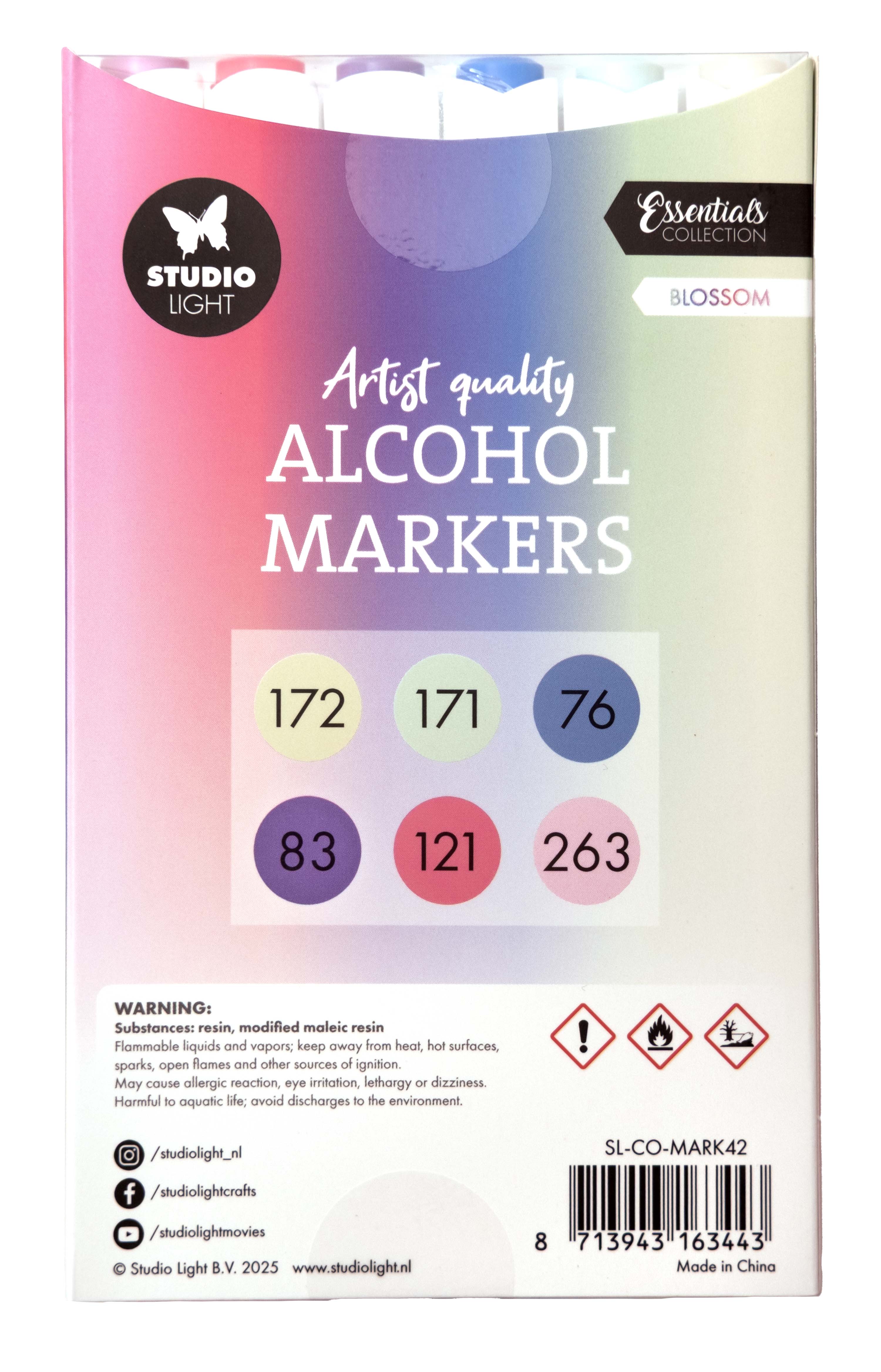 Studio Light Essentials alkoholmarkører Blossom 6 stk rosa