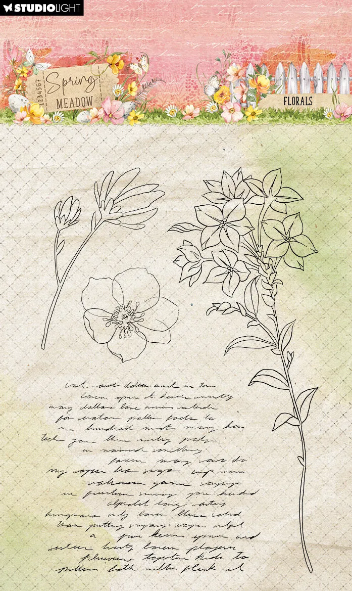 Studio Light Spring Meadow Florals stempelsett blomster