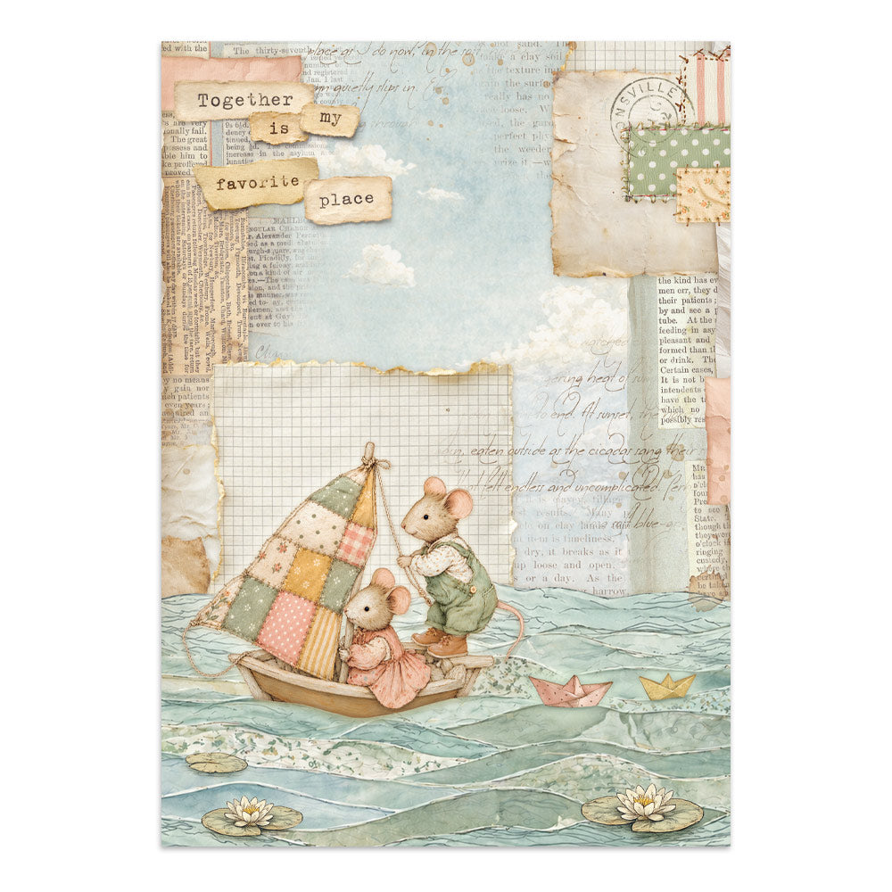 Stamperia Cozy Family klistremerker junk journal sett