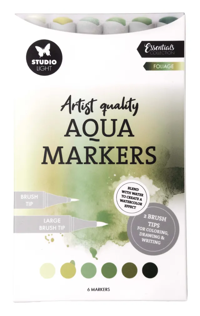 Studio Light Essentials aqua markers Foliage 6 stk