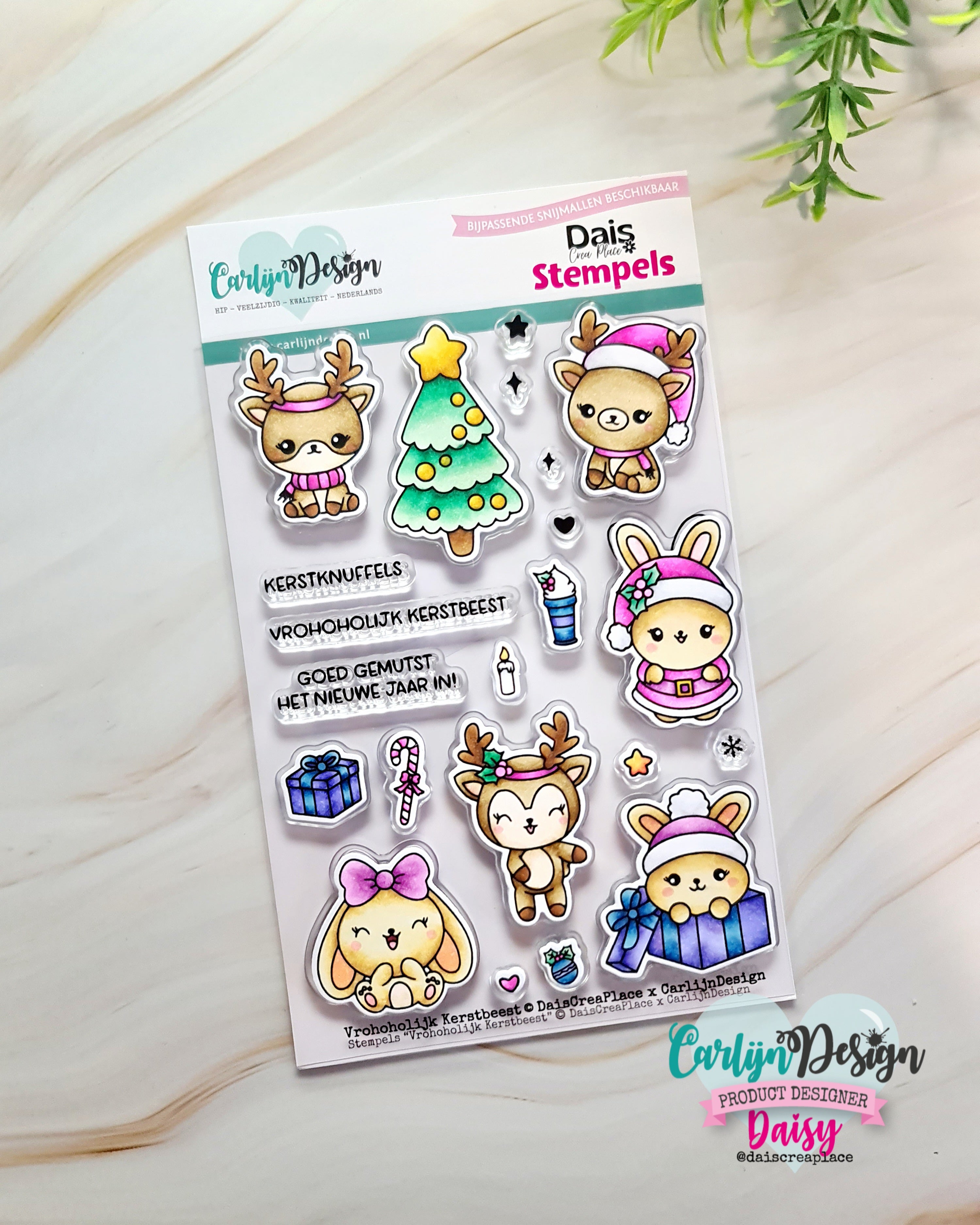 CarlijnDesign Vrohoholijk CDST-0151 stempel jul A6 kawaii