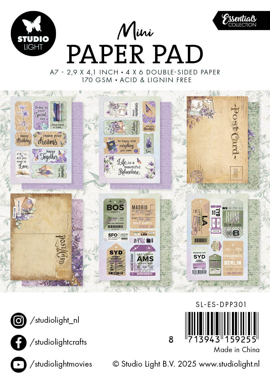 Studio Light Essentials Happy Memories minipapirblokk 7x10 cm
