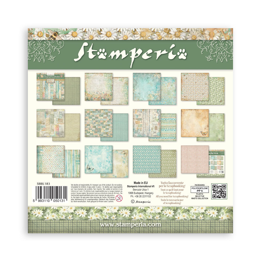 Stamperia Daisy Art mønsterpapir 12x12 bakgrunnspakke