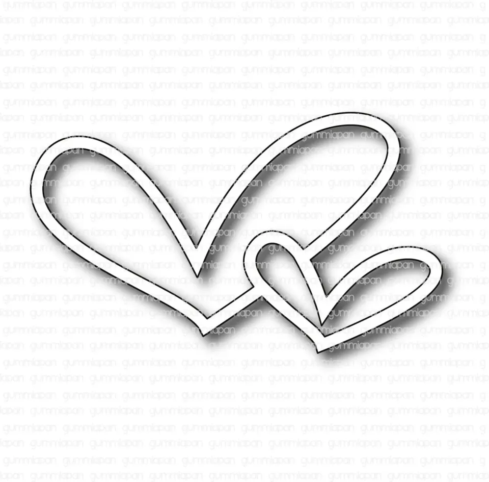 Gummiapan Dobbelhjerte stempel gummi