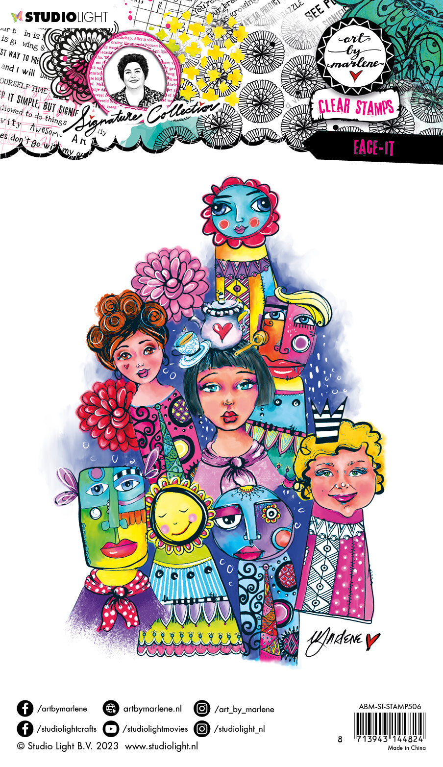 Studio Light Art by Marlene Face-it stempel ansikt A5