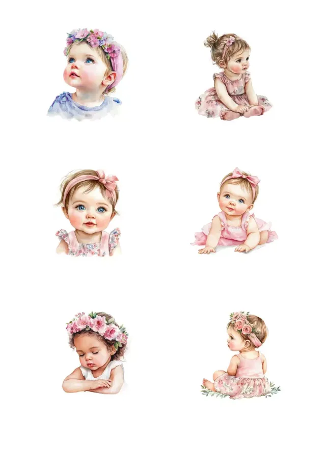 Reprint Baby Girl klippark A4