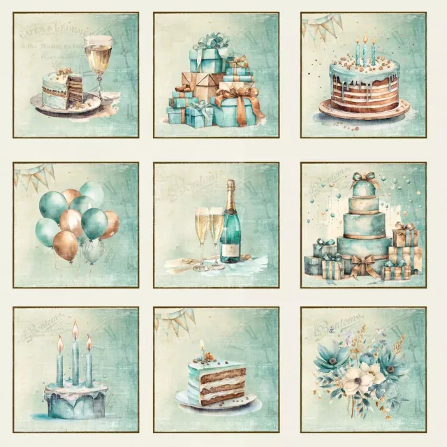 Korthobby Birthday Tags mønsterpapir 12x12 bursdag
