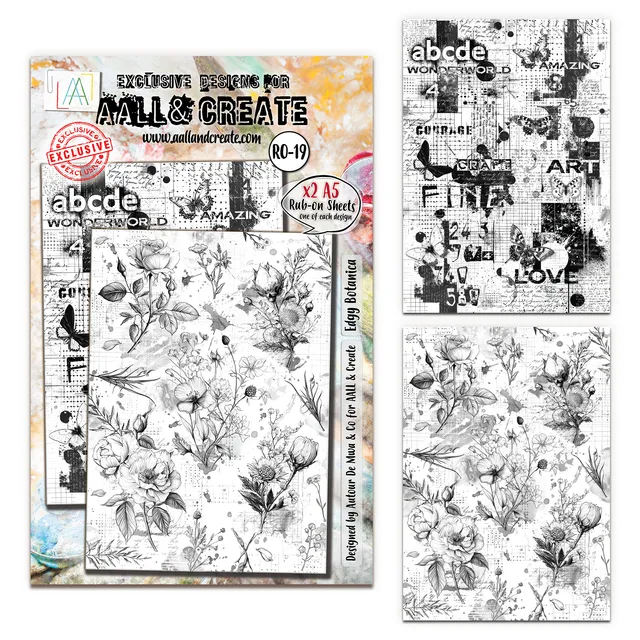AALL & Create RO-19 Edgy Botanica rub-ons A5 botanisk