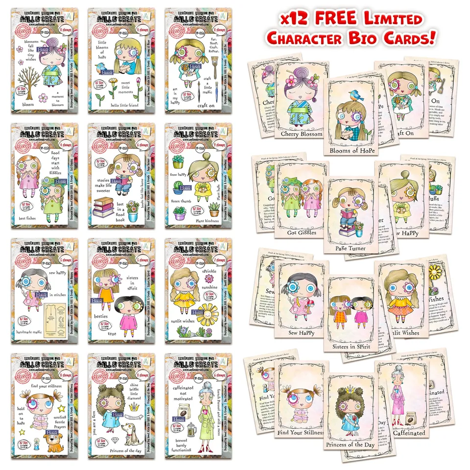 AALL & Create Petals & Ink stempelsett 12-pk figurer