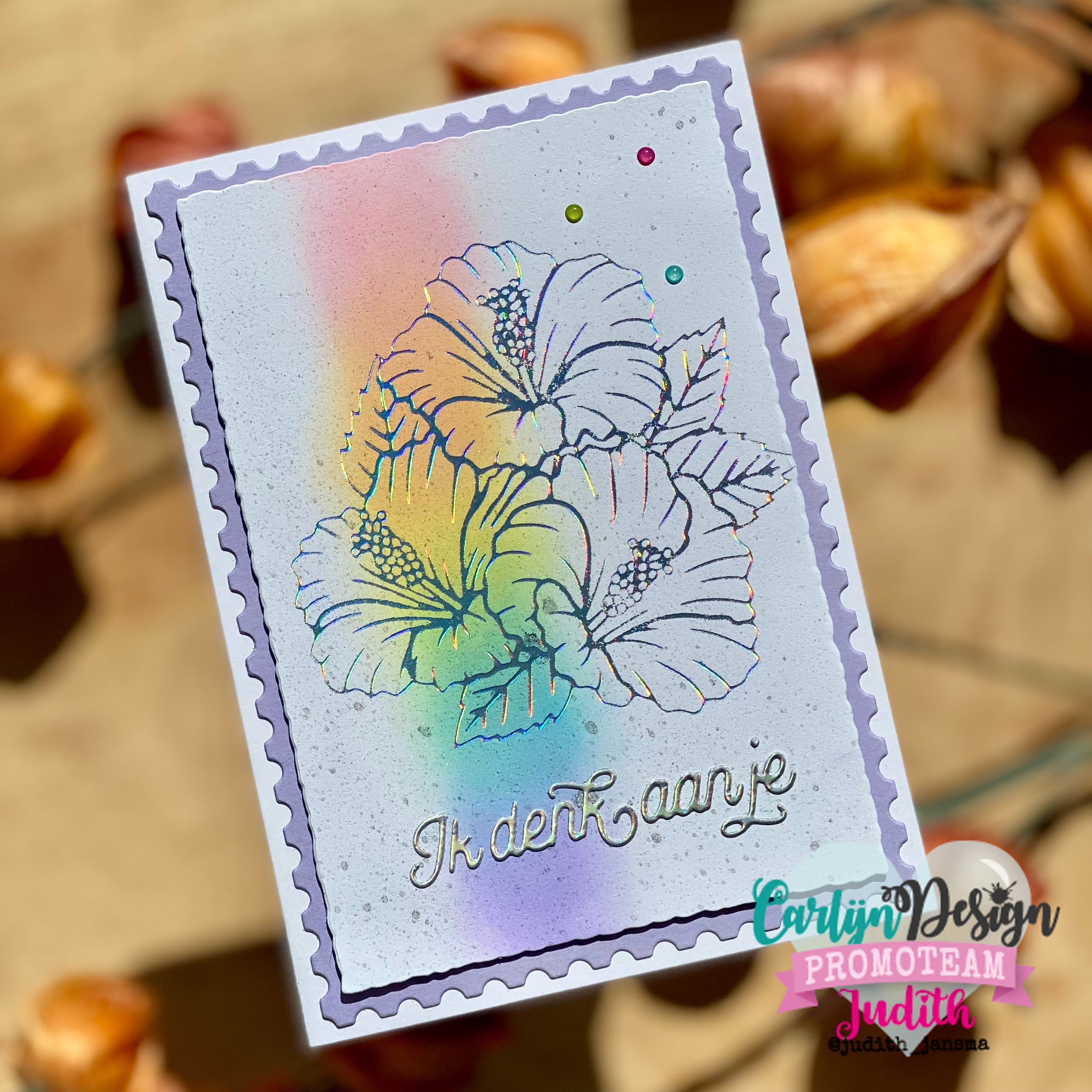 CarlijnDesign CDHF-0081 hotfoil Hibiscus kolibri 8,5 cm