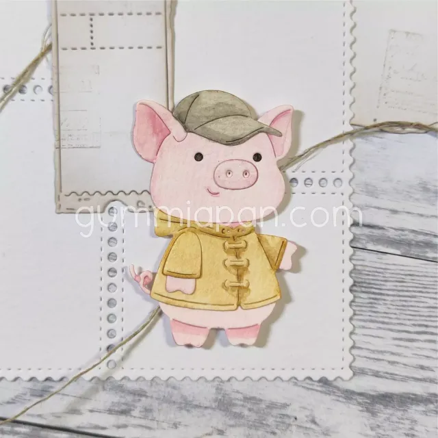 Gummiapan stempel duffel og caps til Piggy
