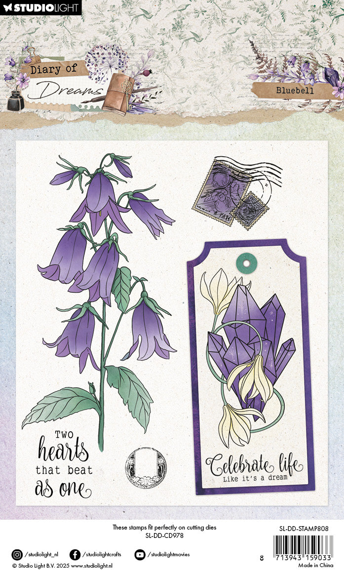 Studio Light Diary of Dreams clear stamp blue bell