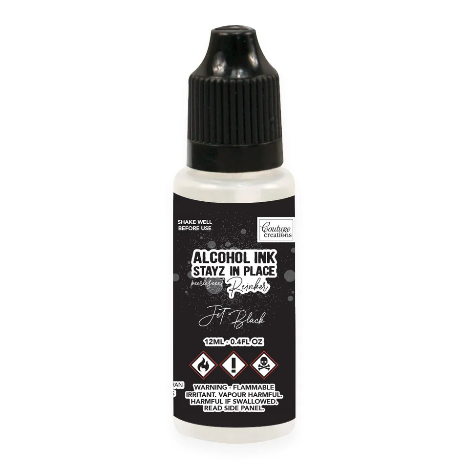 Couture Creations Stayz in Place Jet Black Pearlescent blekkrefill permanent