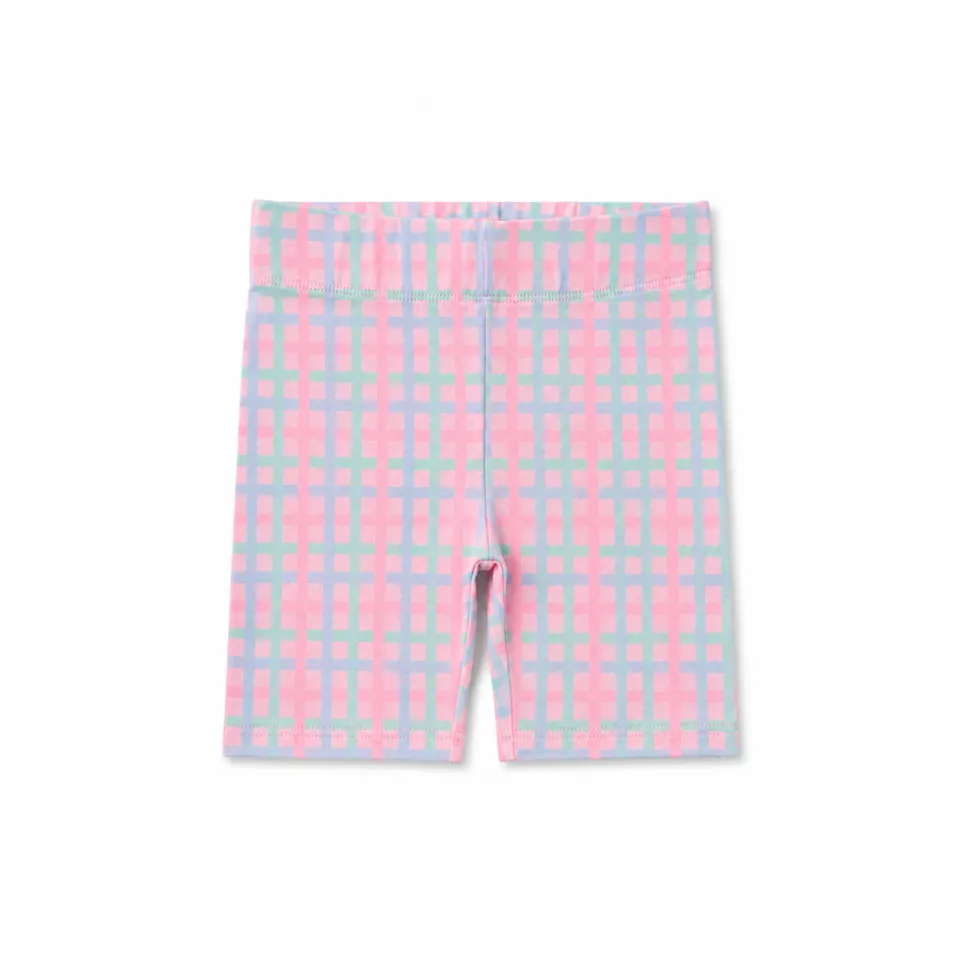 Good Vibes Sherbet Gingham sykkelshorts jente rutet