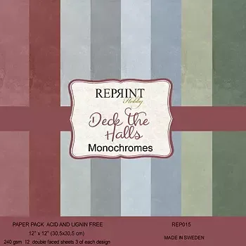 Reprint Deck the Halls Monochromes papirpakke jul
