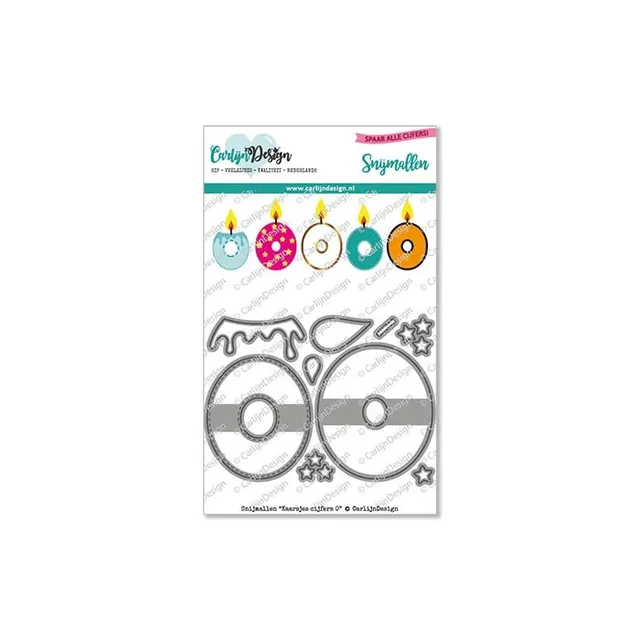 CarlijnDesign Kaarsjes CDSN-0134 dies tall 0 med flamme 9 cm