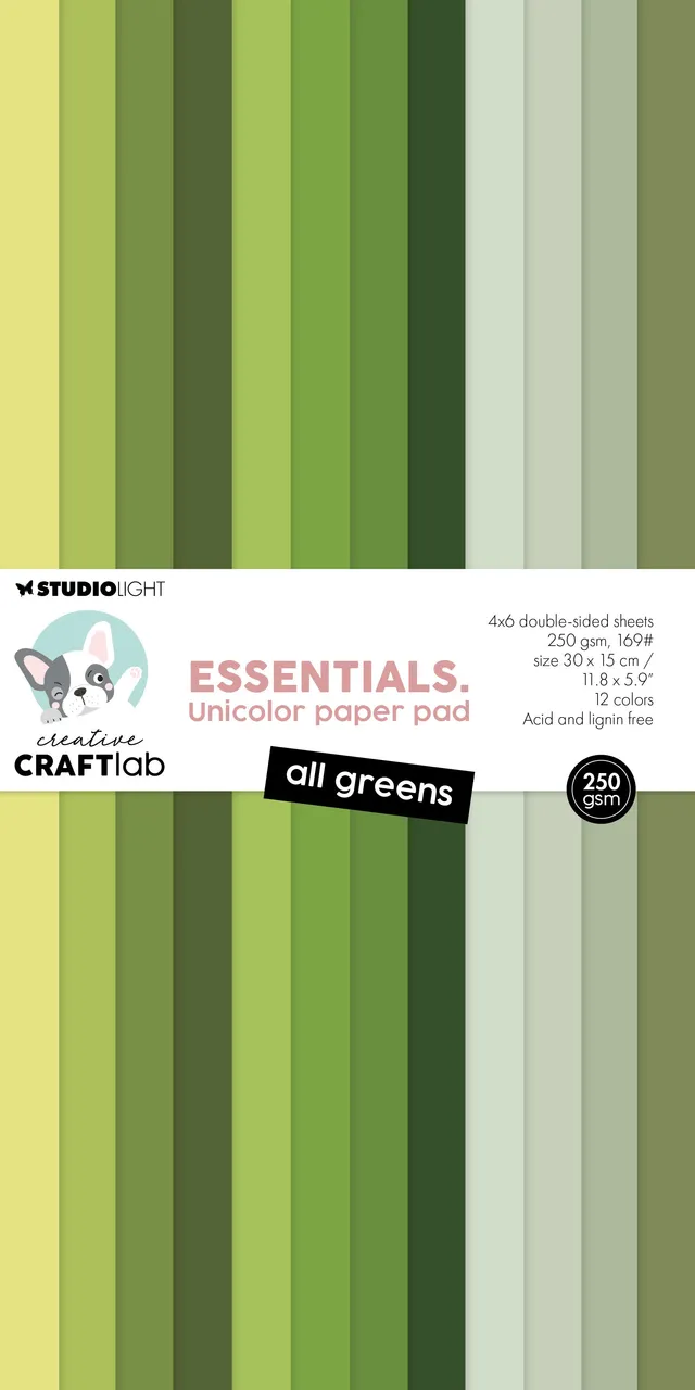 Studio Light Creative Craftlab papirblokk All greens grønn 150x300