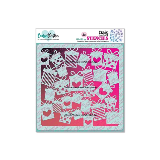 CarlijnDesign Kerst Patronen CDSC-0044 sjablong 3-pakning jul