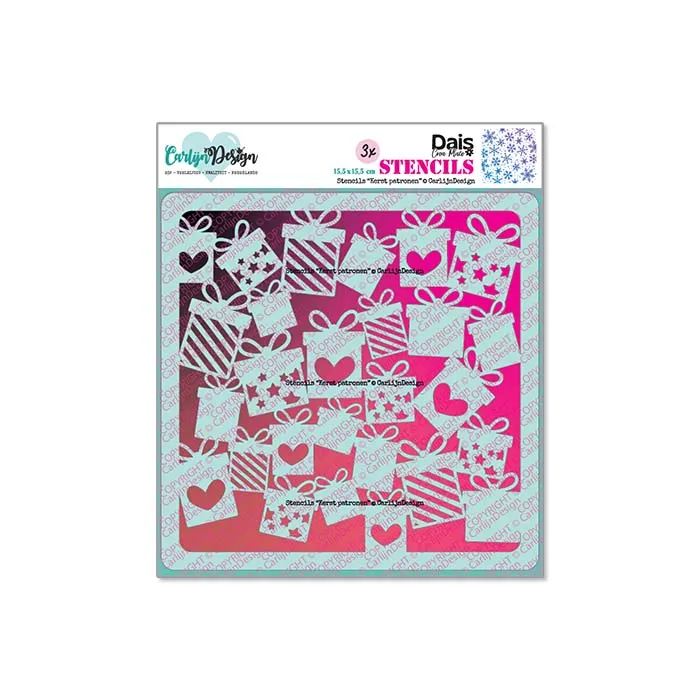 CarlijnDesign Kerst Patronen CDSC-0044 sjablong 3-pakning jul