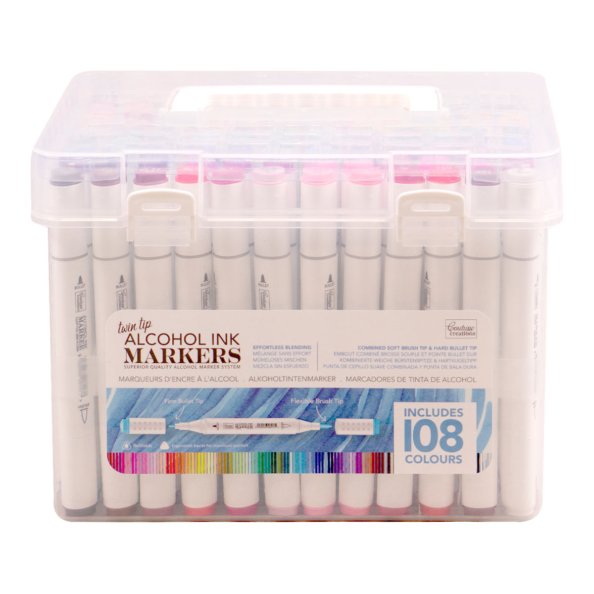 Couture Creations Twin Tip alkohol tusjer koffert 108-farger