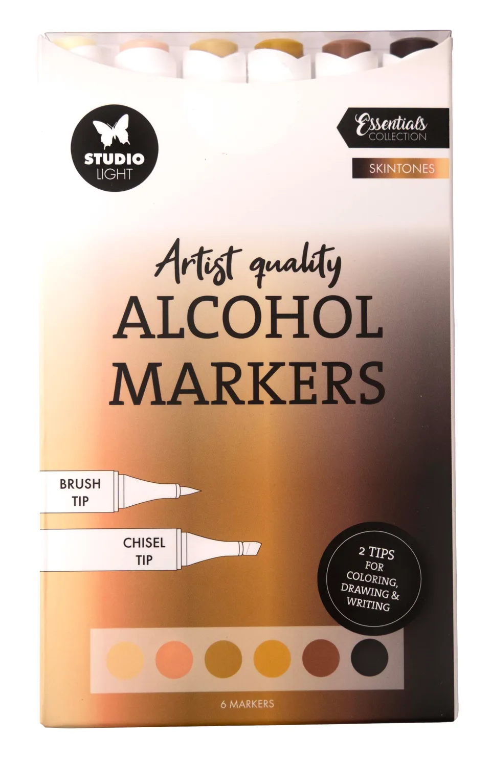 Studio Light Essentials Skintones alkoholmarkere 6 stk hudtoner