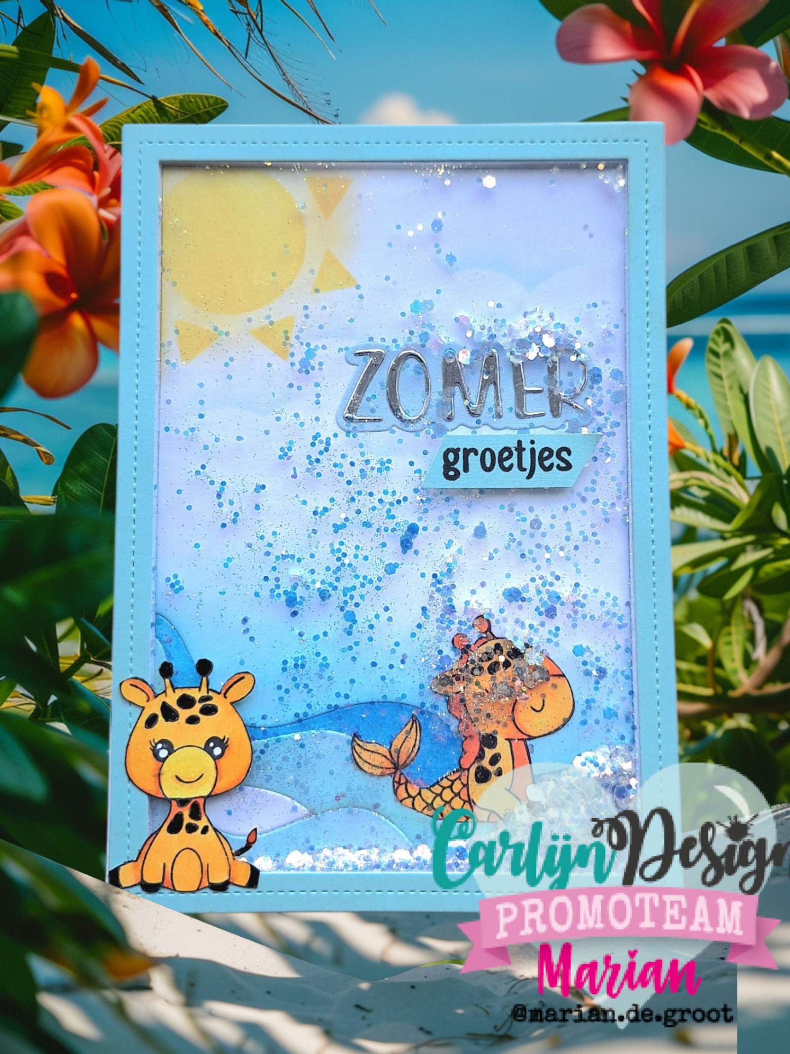 CarlijnDesign Zomerse Giraffen CDST-0146 stempelsett A6 sommer