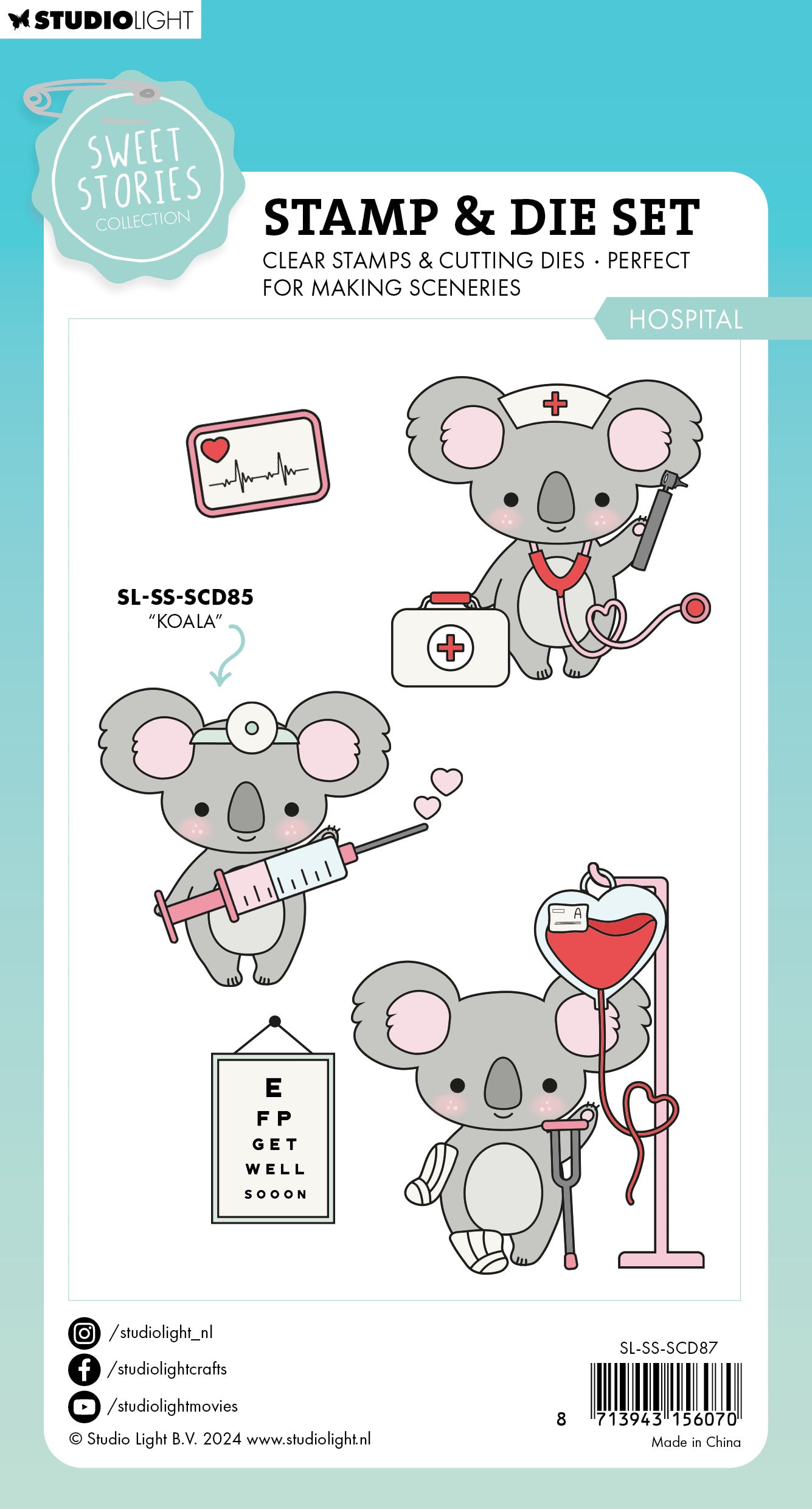 Studio Light Sweet Stories Hospital stempel og dies god bedring