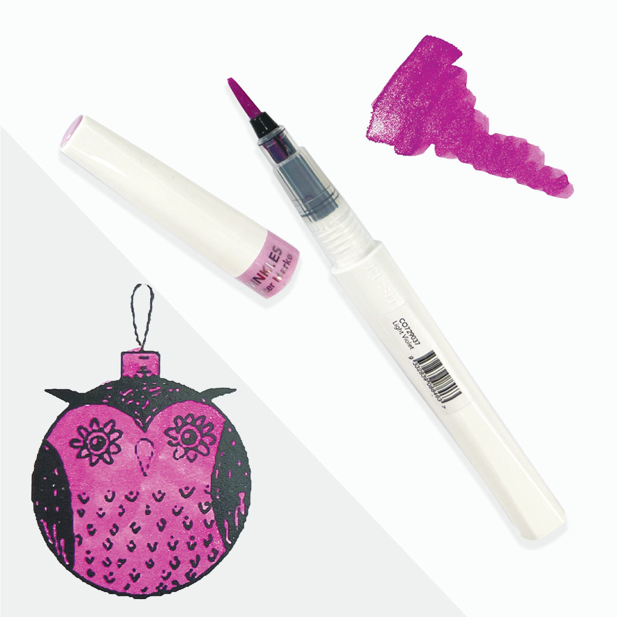 Couture Creations Winkles glitter brush marker Violet Pink skimmer