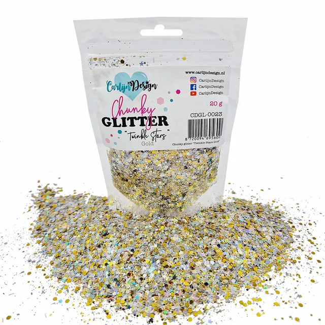 CarlijnDesign Chunky glitter CDGL-0023 glitter twinkle stars gold 20 g