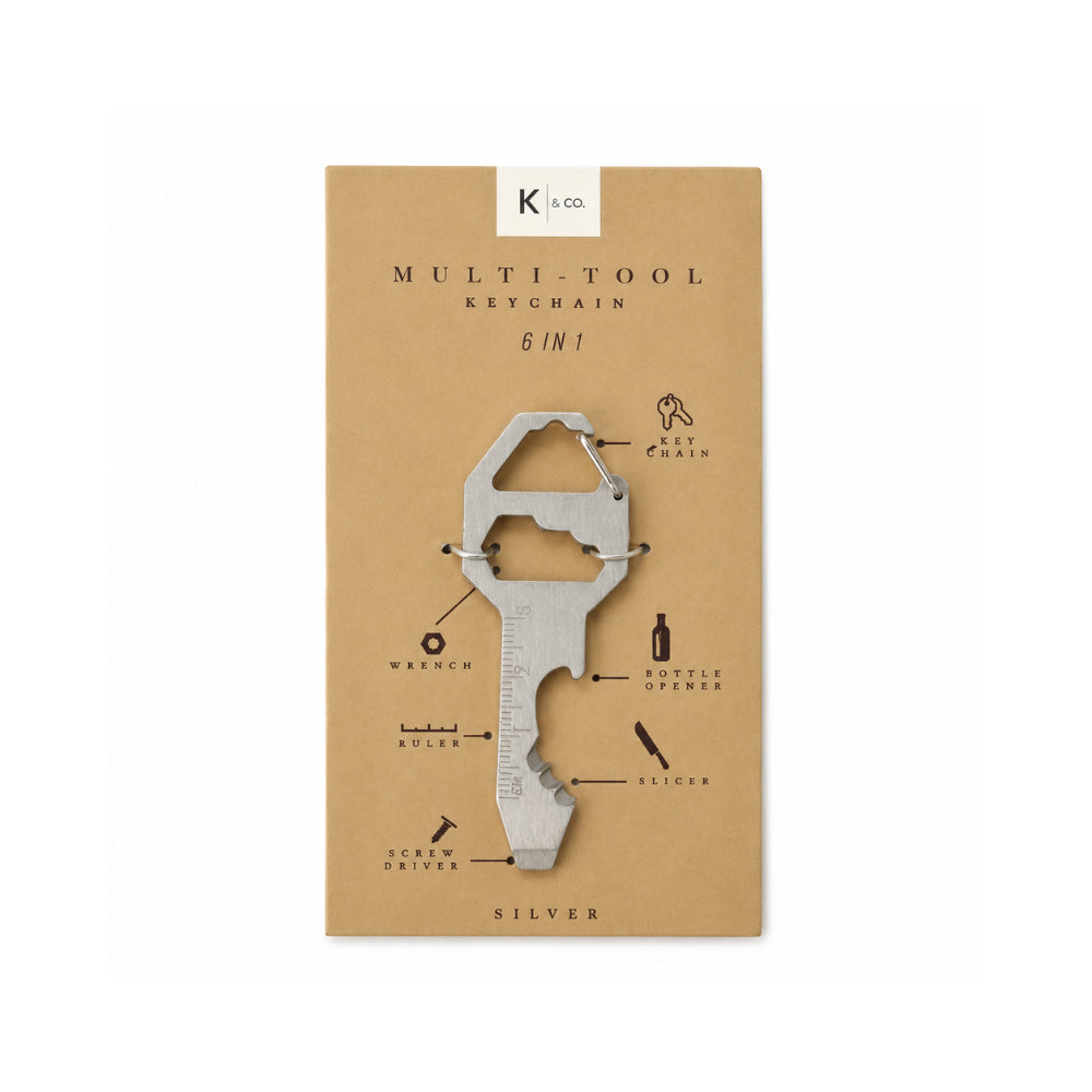KaiserCraft For Him Multi-Tool nøkkelring sølv 6-i-1