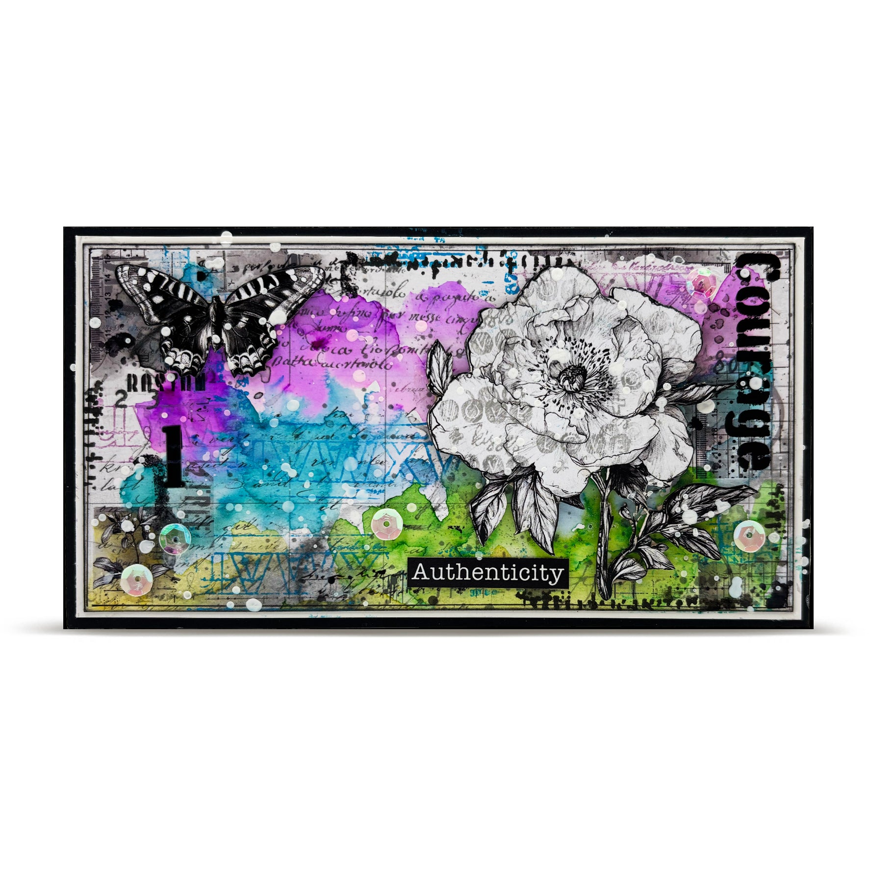 AALL & Create RO-18 Lyrical Traces rub-ons 2xA5 til papir og glass