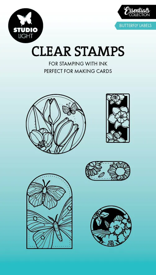 Studio Light Essentials Butterfly Labels clear stamp