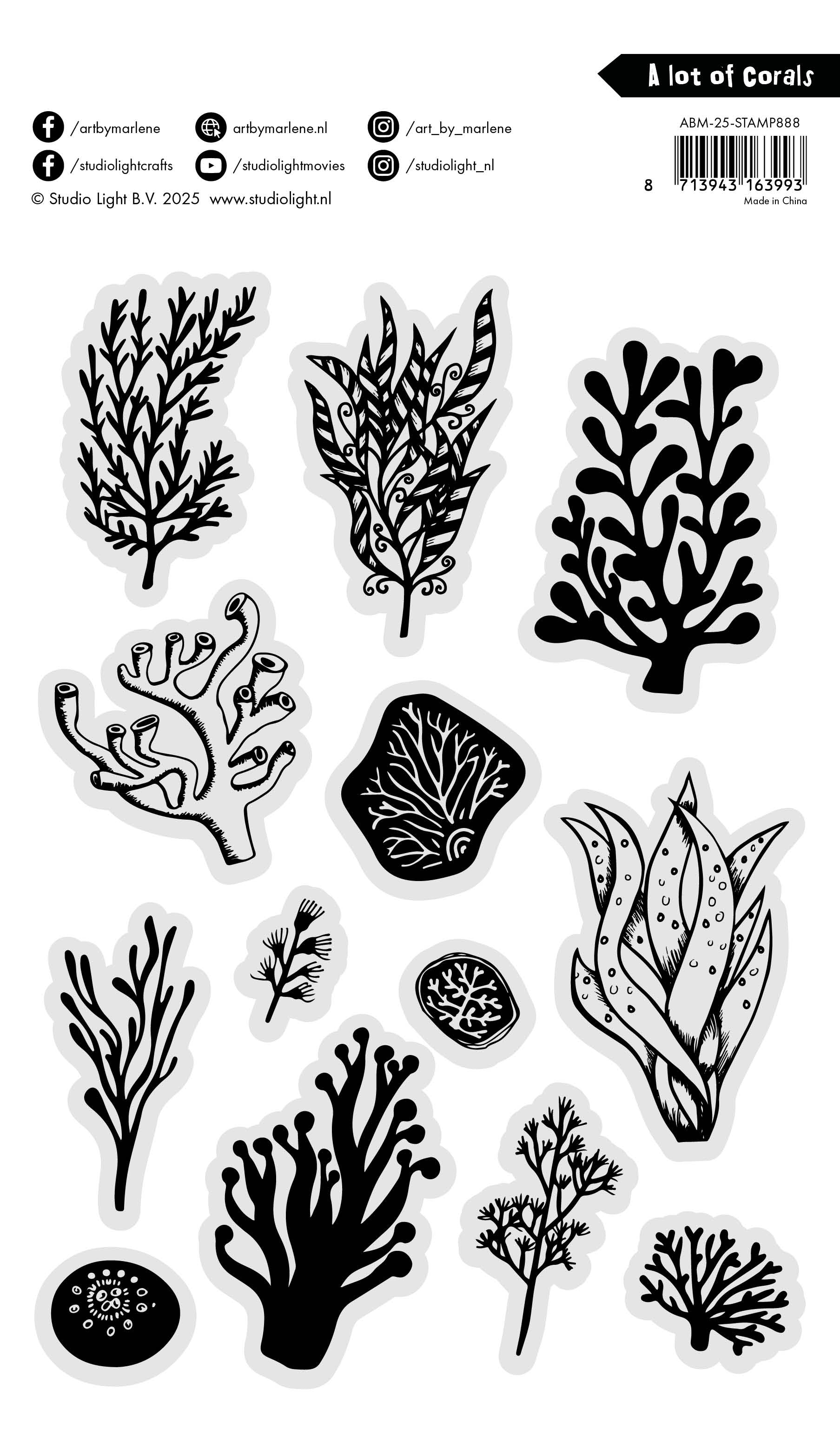 Studio Light Art by Marlene A Lot of Corals stempel koraller