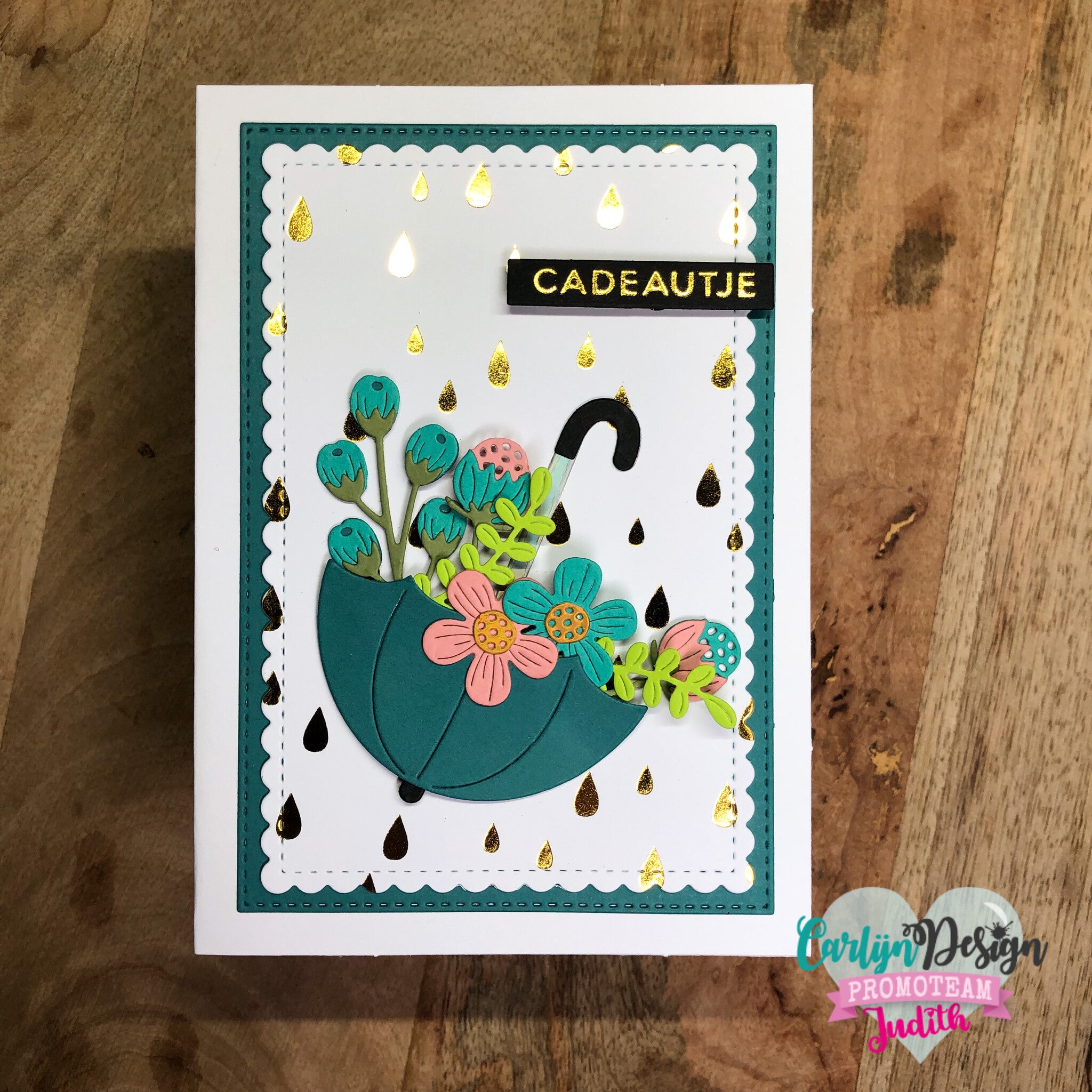 CarlijnDesign CDHF-0032 hot foil regndråper A6 12,6x16,2